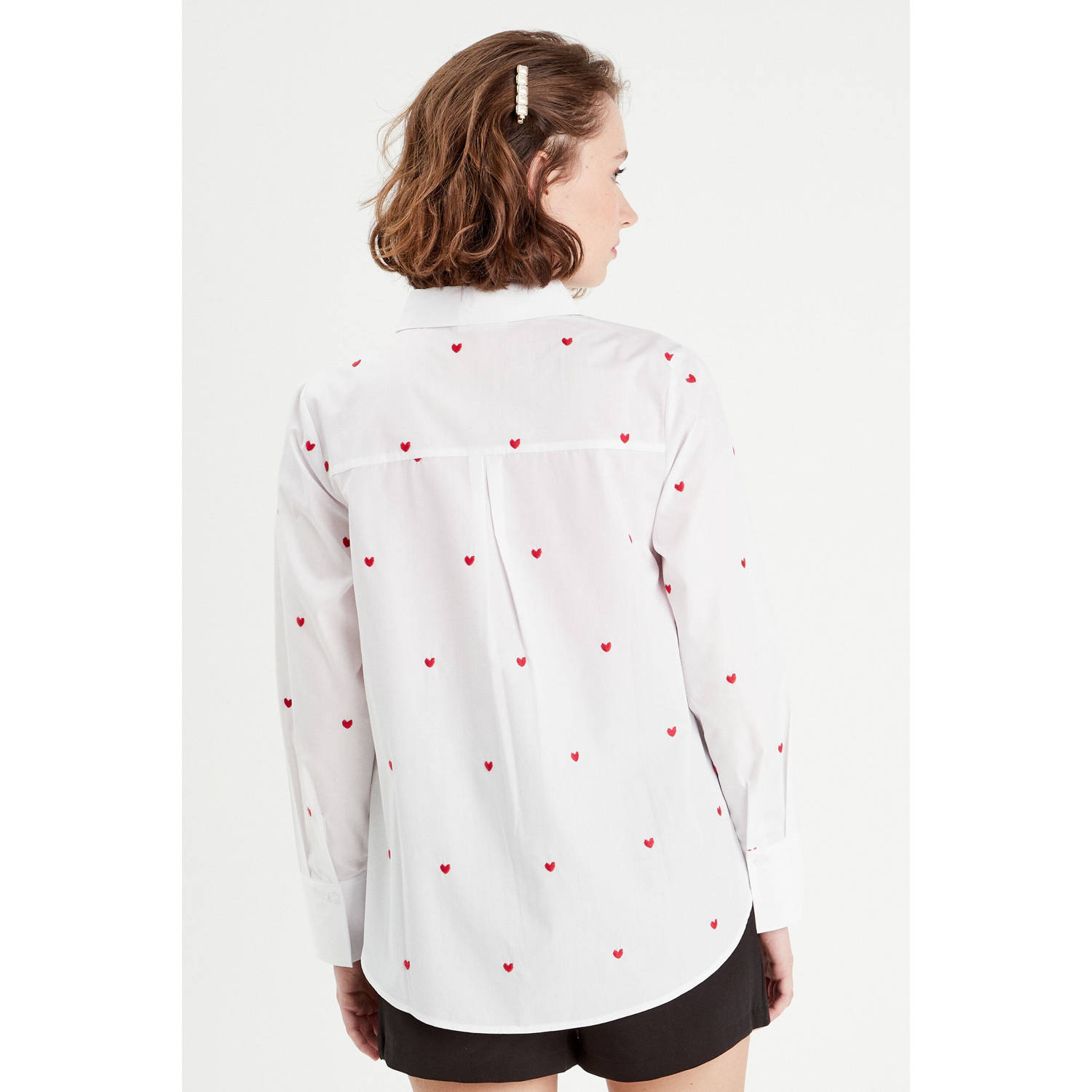 Cache blouse wit met hartjes