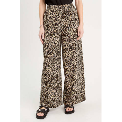 Cache Cache wide leg regular waist palazzo broek beige afbeelding