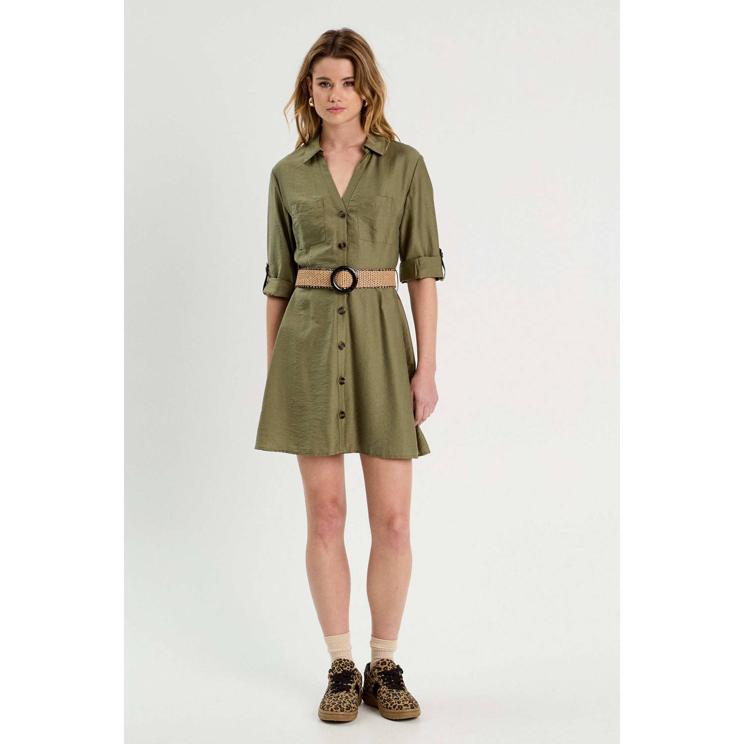 Cache blousejurk kaki