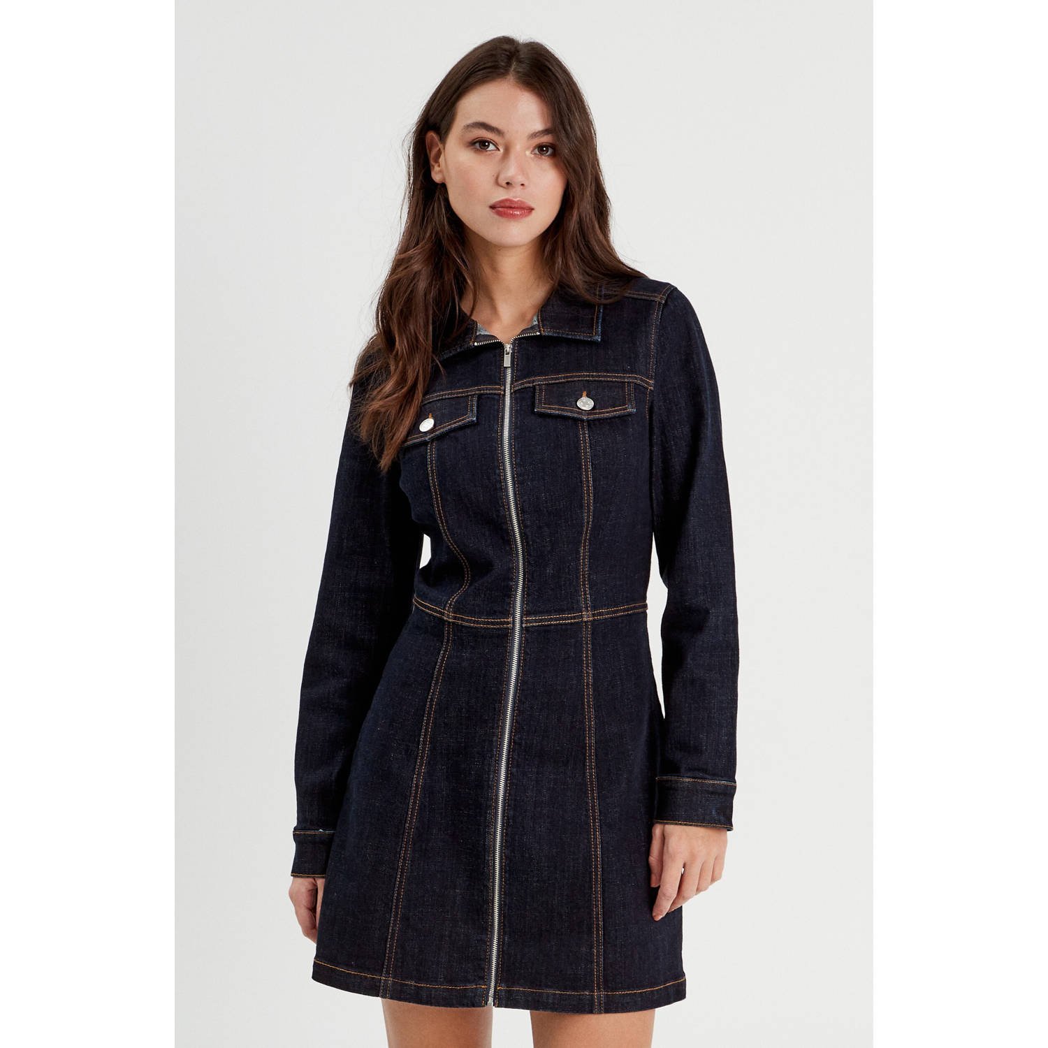 Cache spijkerjurk dark blue denim
