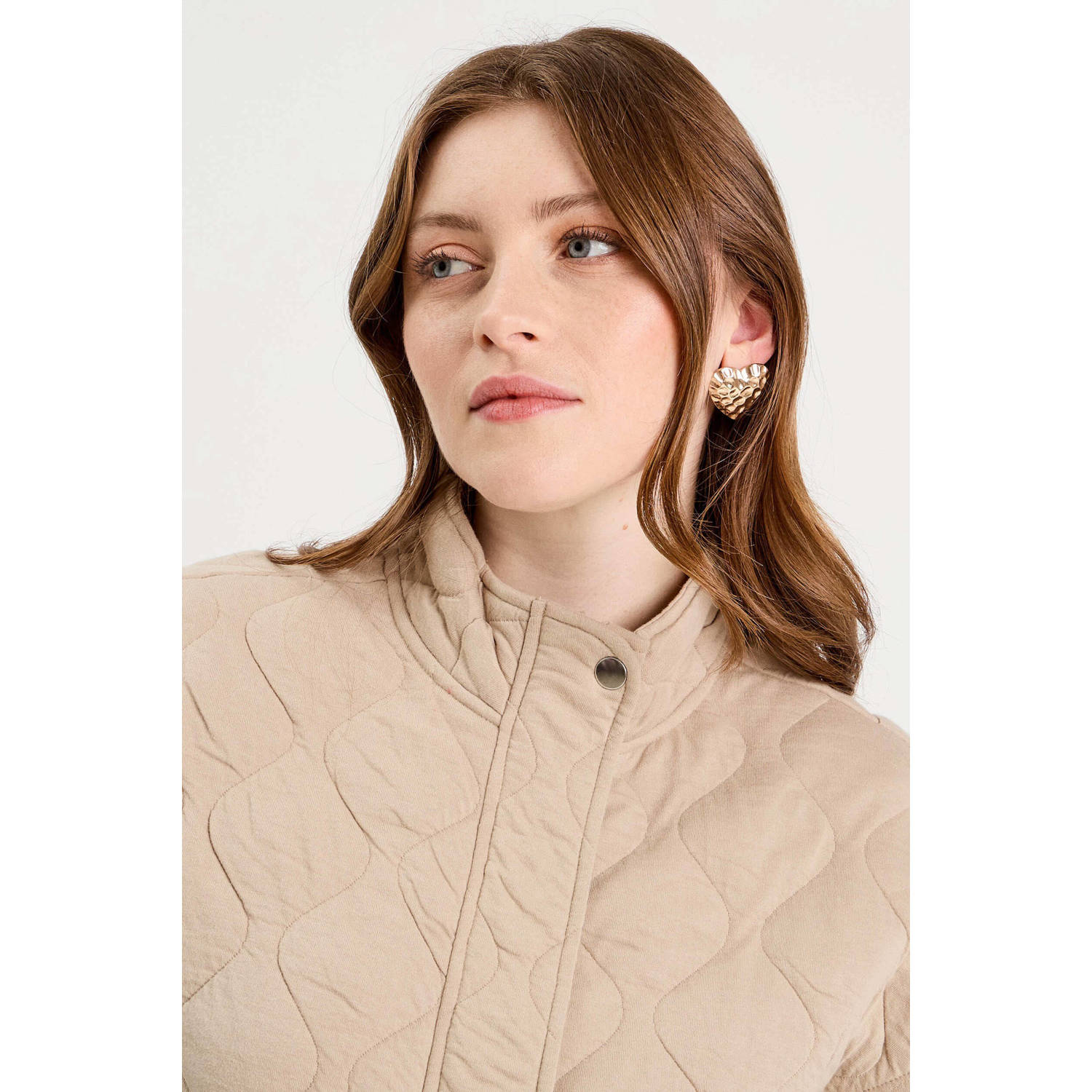 Cache bodywarmer quilted taupe