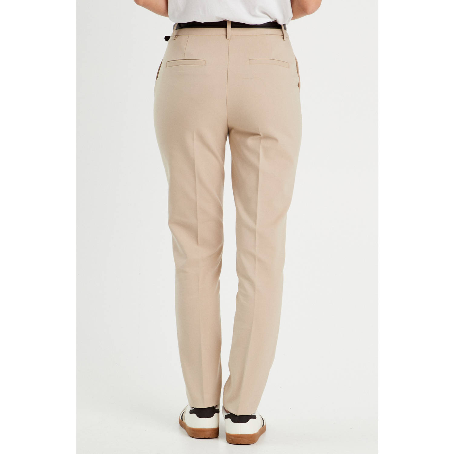 Cache tapered high waist pantalon beige
