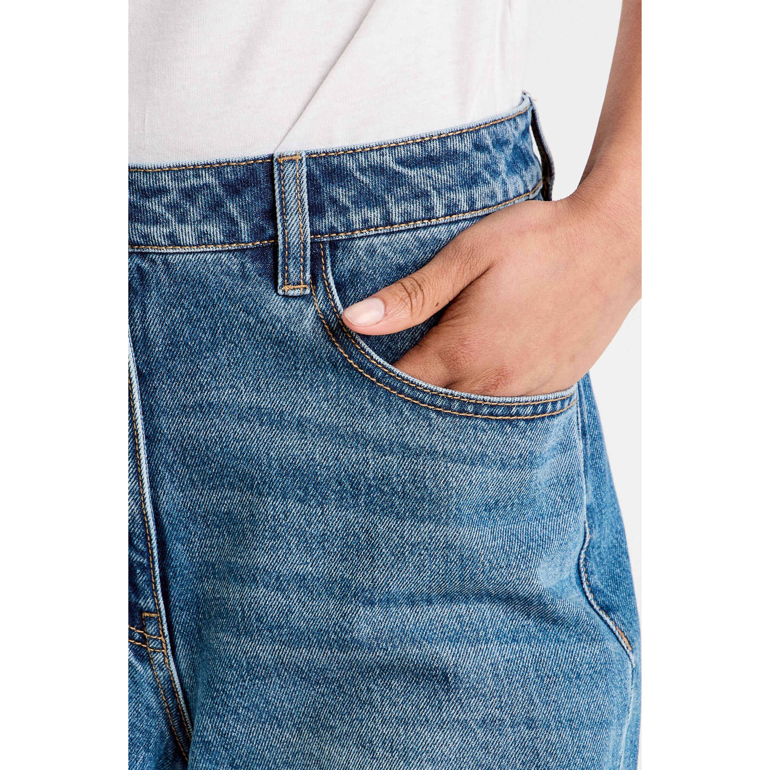 Cache wide leg jeans medium blue denim
