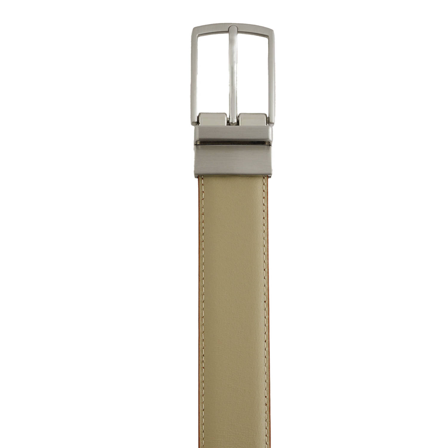 WE Fashion leren reversible riem groen bruin