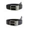 WE Fashion leren reversible riem zwart/donkerblauw