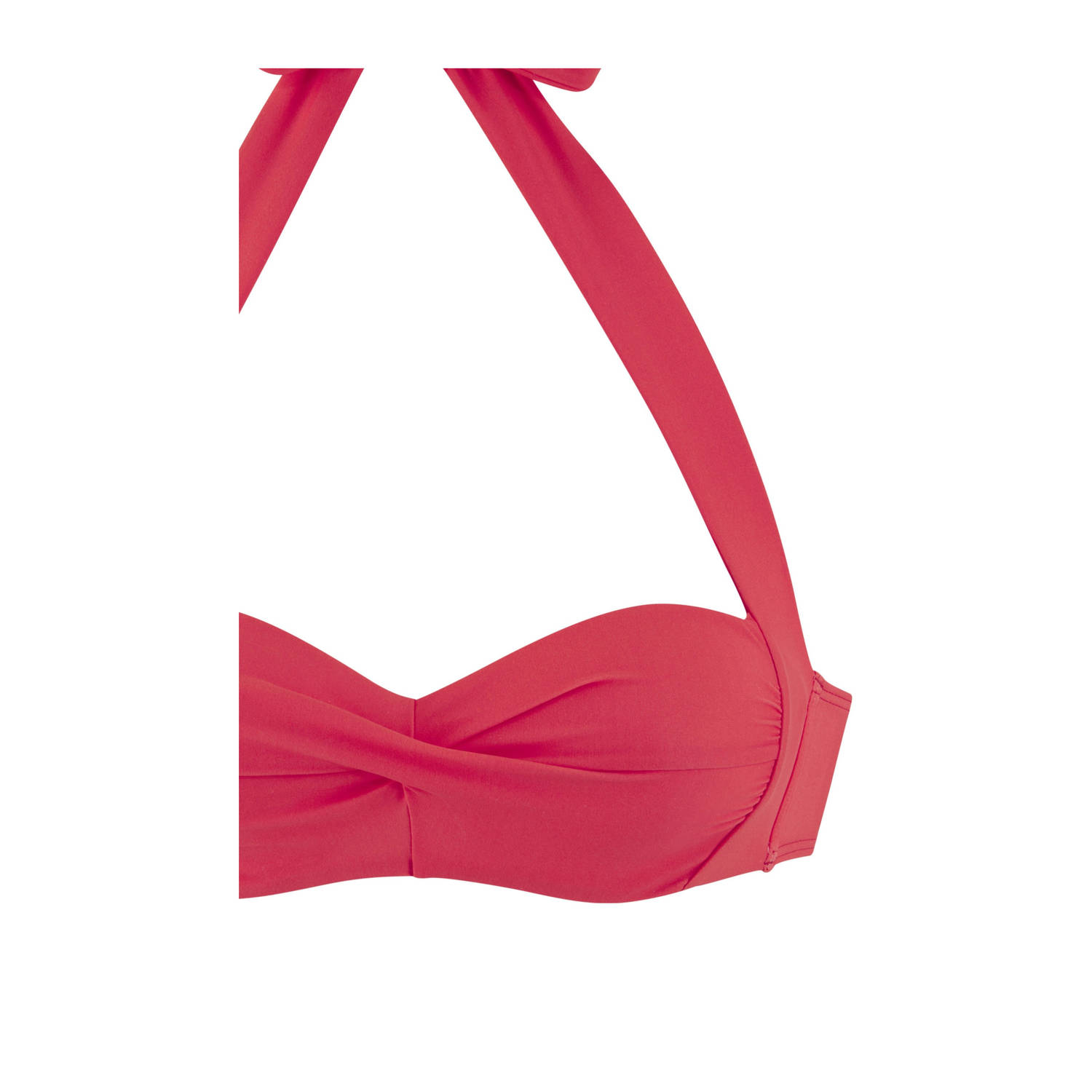 Lascana voorgevormde bandeau bikinitop koraalrood