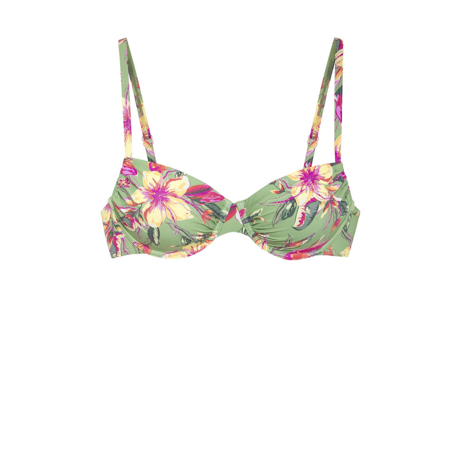 Lascana Bikinibroekje MALIA met omslagband met tropische print