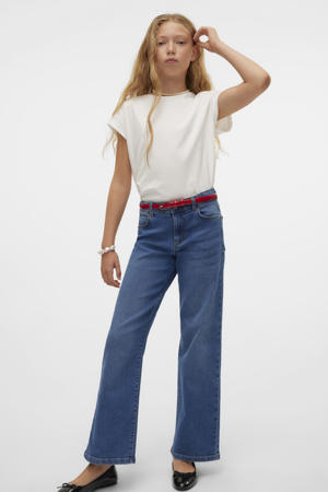 wide leg jeans medium blue denim