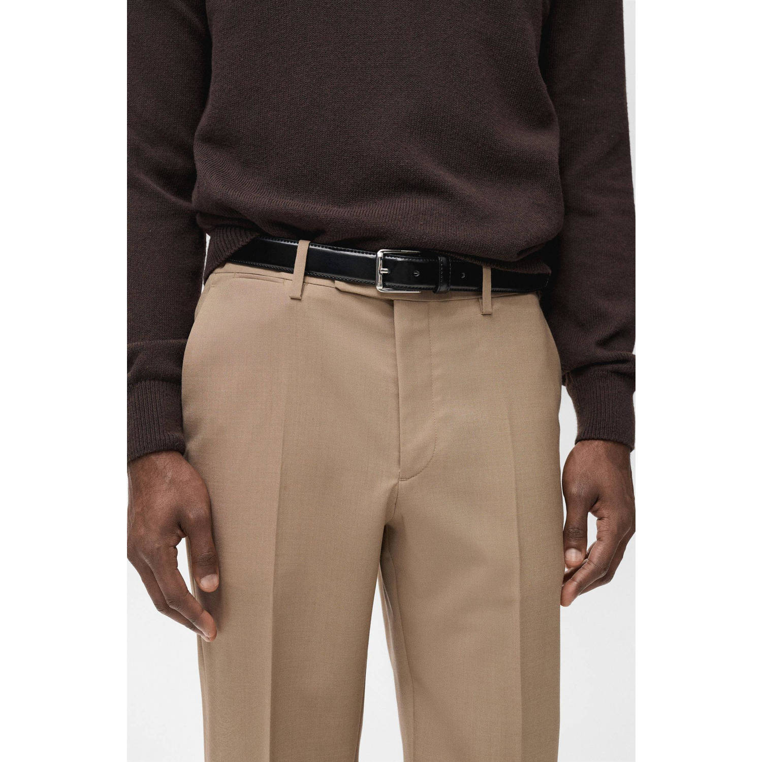 Mango Man slim pantalon lichtbruin