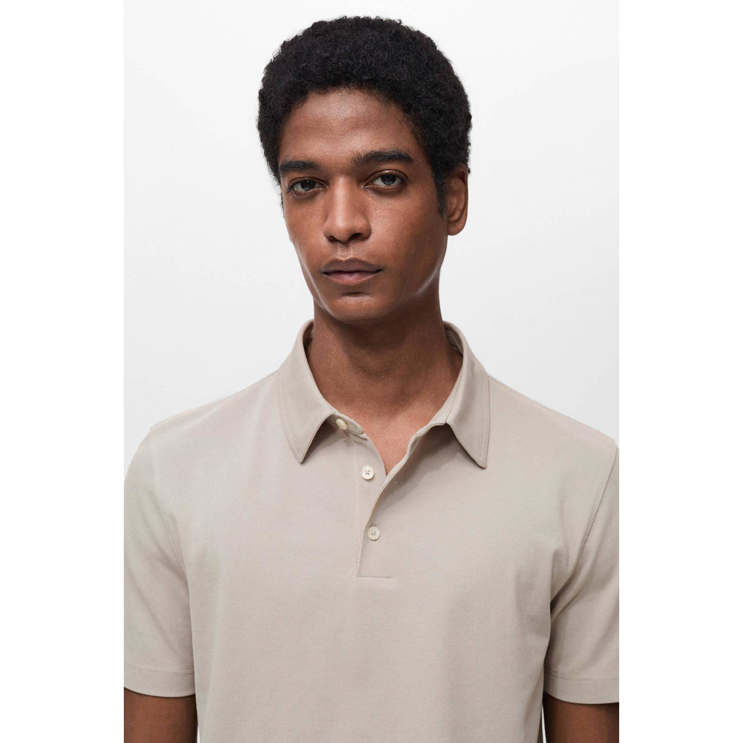 Mango Man slim polo taupe