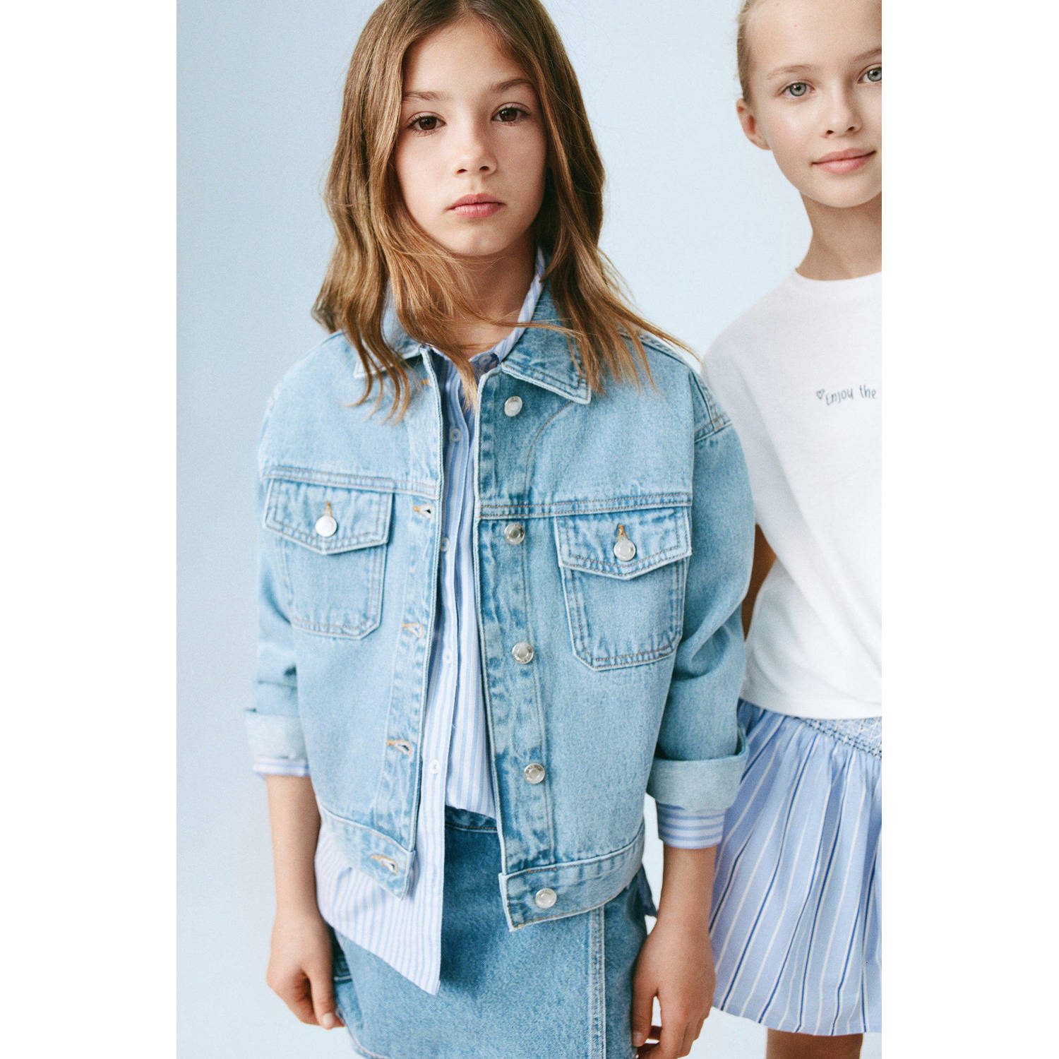 Mango Kids spijkerjas light blue denim