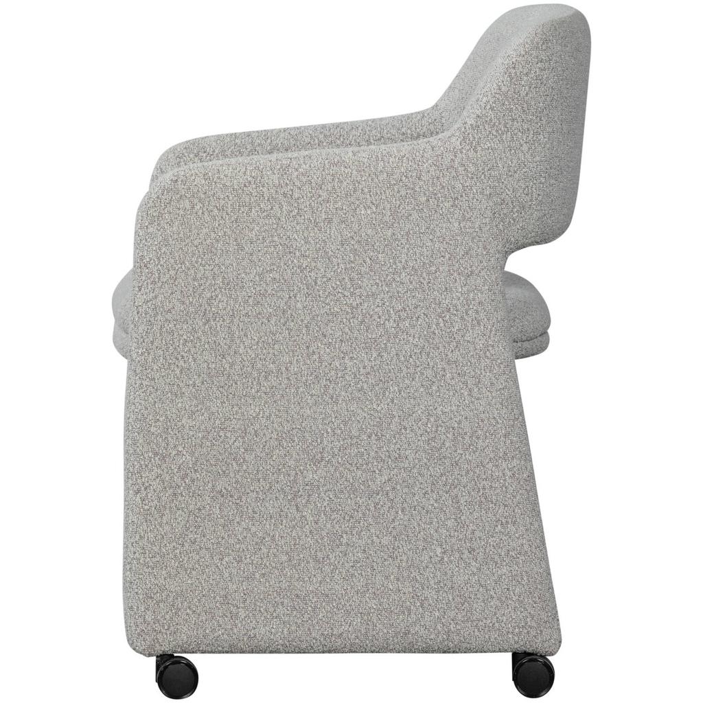 WOOOD WOOOD Lyric Eetkamerstoel Met Wieltjes - Polyester - Greige - 79x59x58