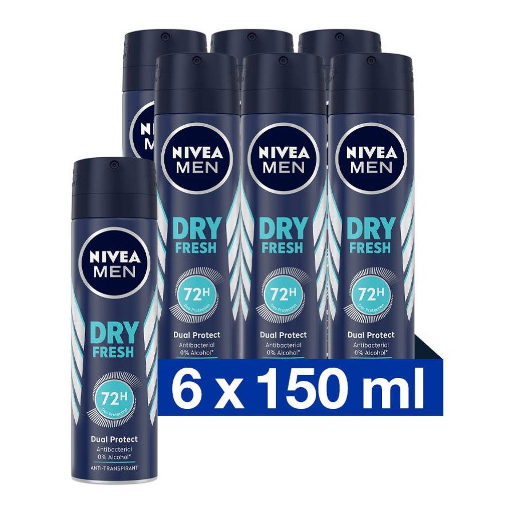 NIVEA FOR MEN Deodorant Spray Dry Fresh 150 ml Multiverpakking
