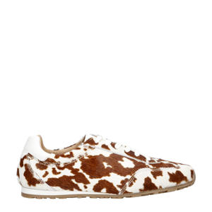 Sava  leren sneakers met koeienprint bruin/wit