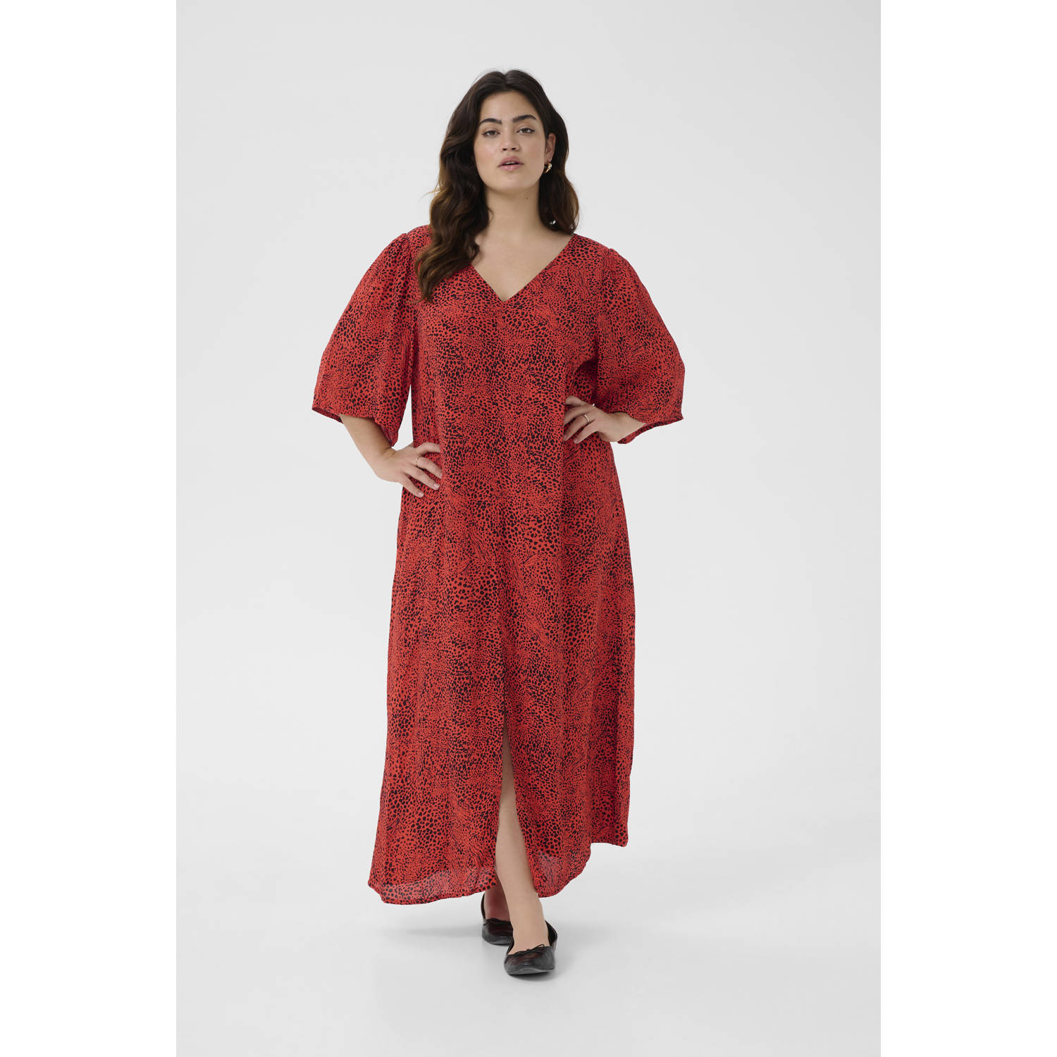 Kaffe Curve maxi jurk rood