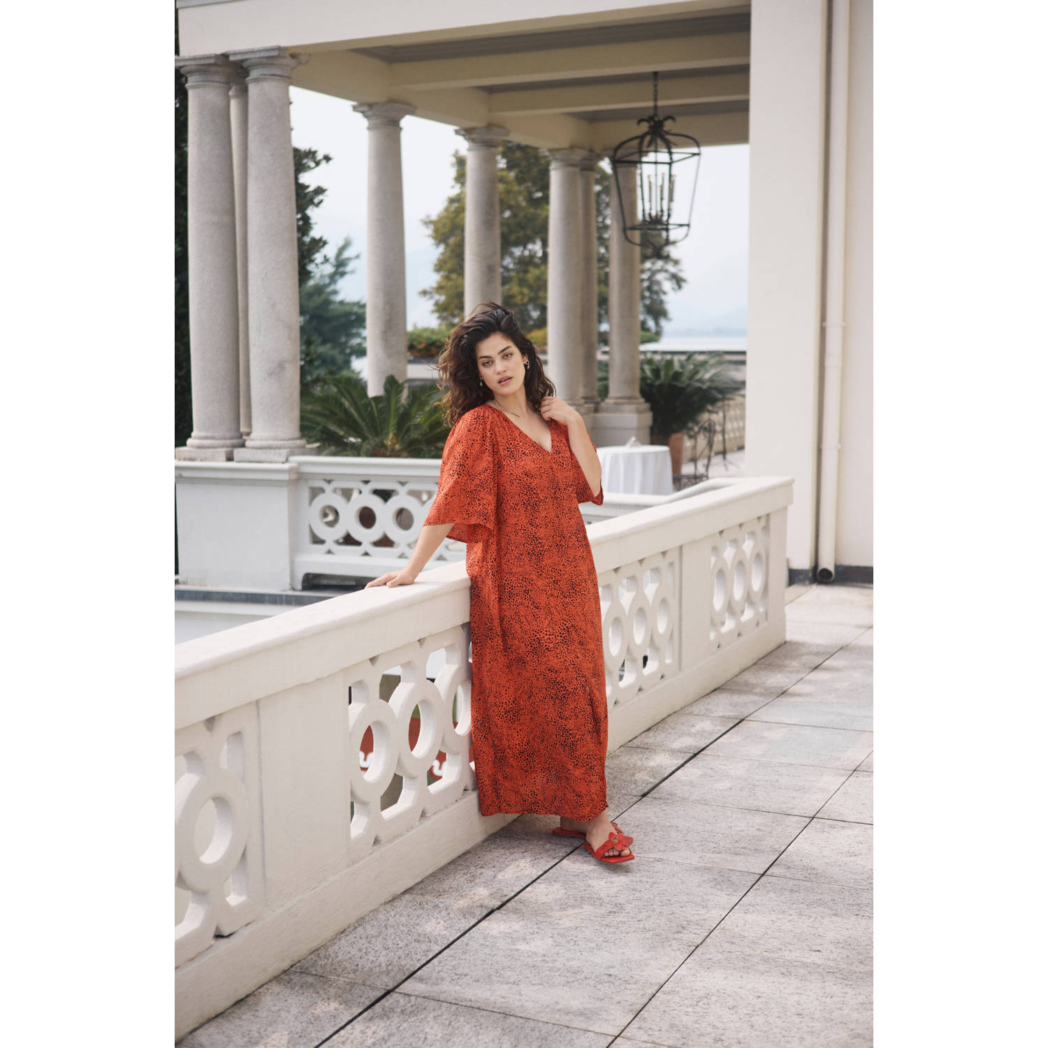 Kaffe Curve maxi jurk rood
