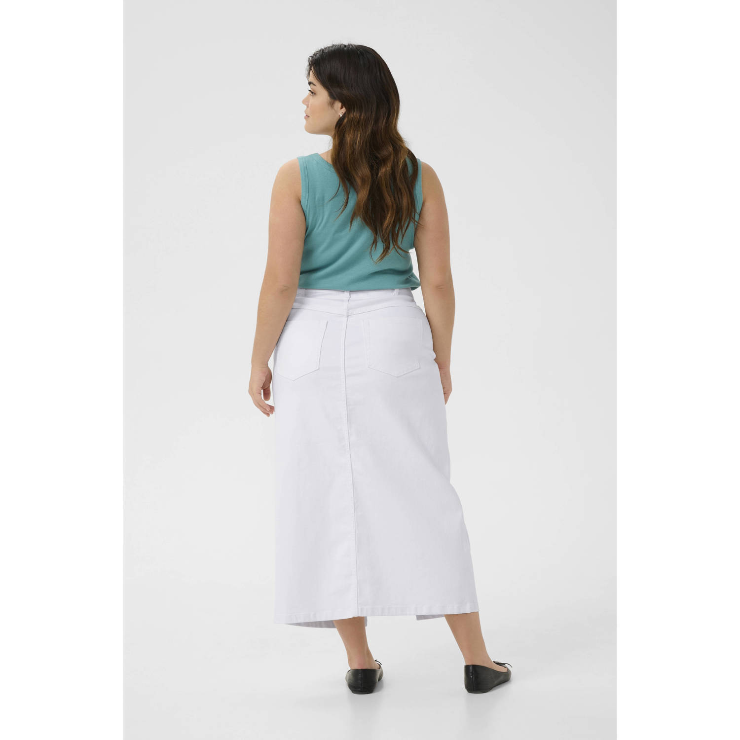 Kaffe Curve denim spijkerrok wit