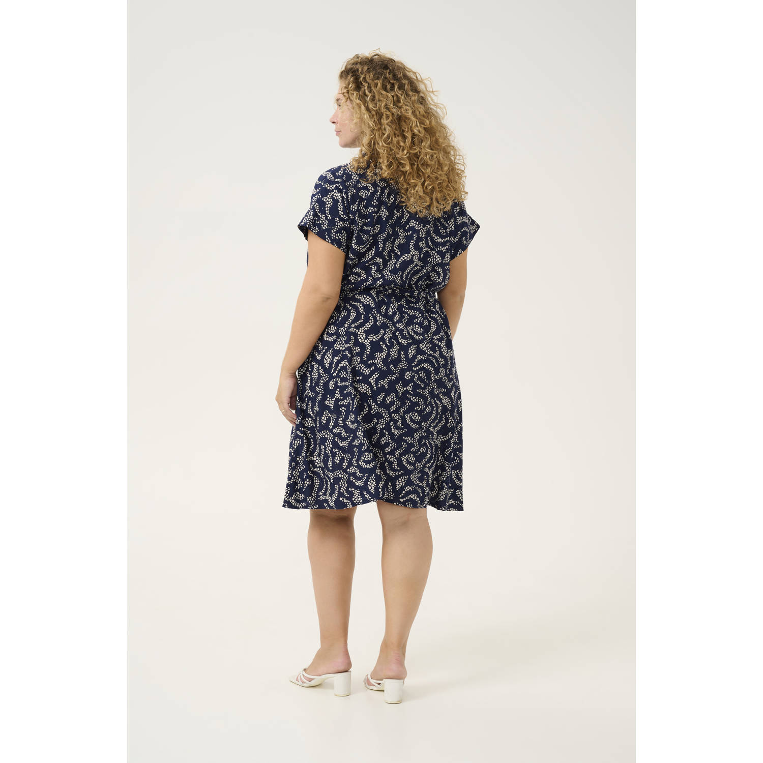 Kaffe Curve blousejurk donkerblauw