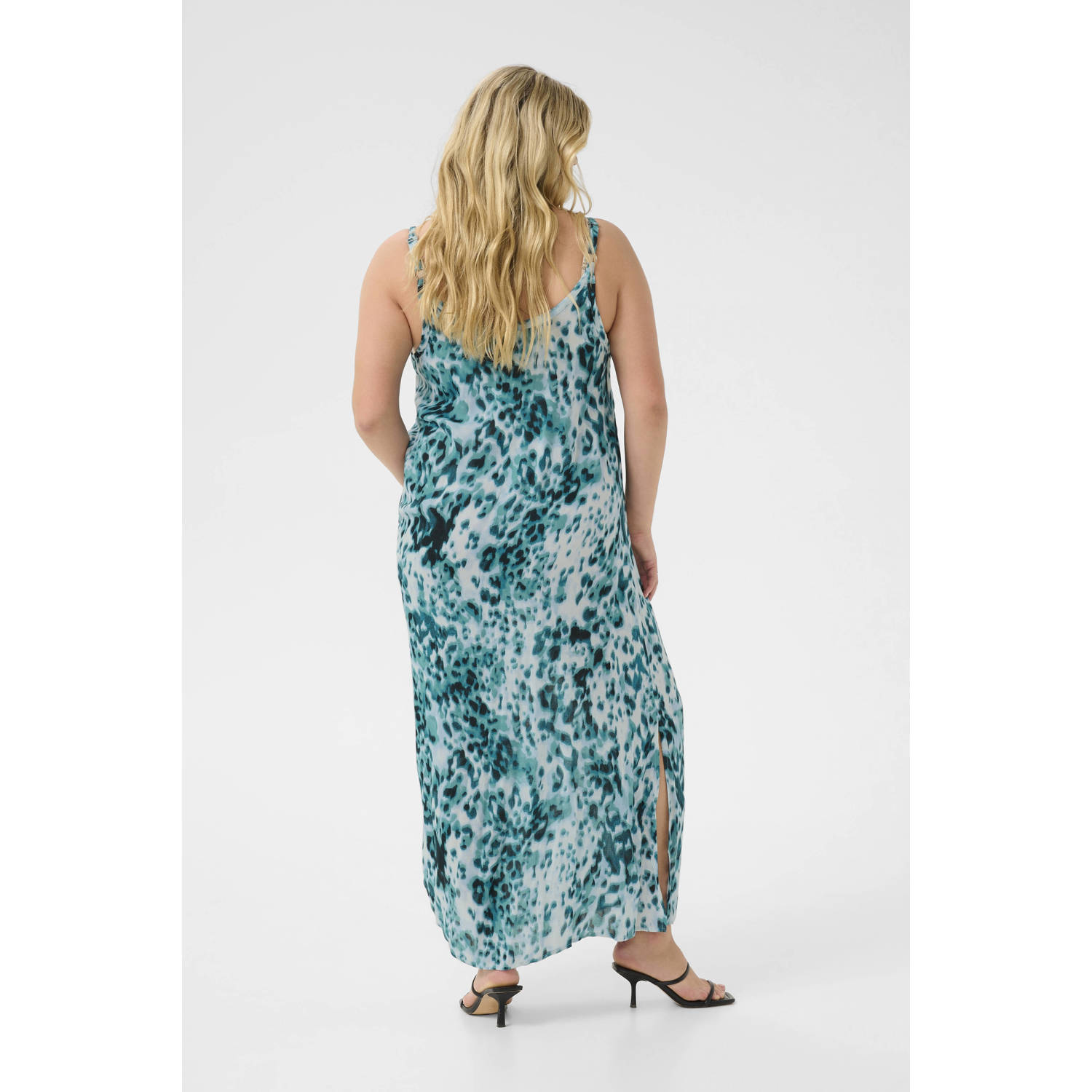 Kaffe Curve maxi jurk blauw