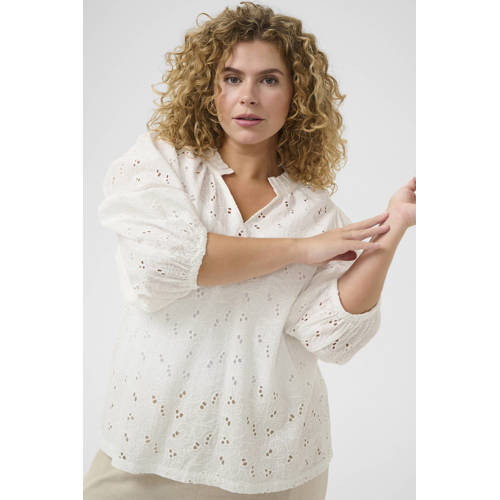 Kaffe Curve blousetop ecru afbeelding