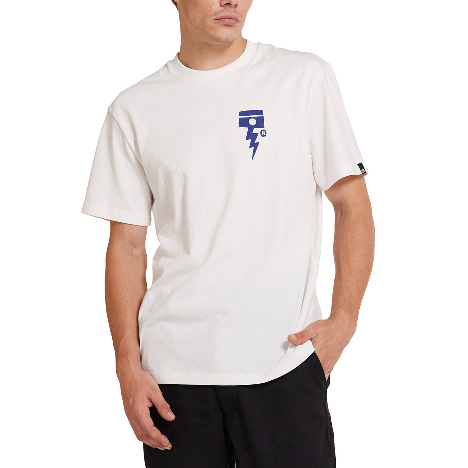 Deus Ex Machina Blauw Print Box Fit Tee White Heren