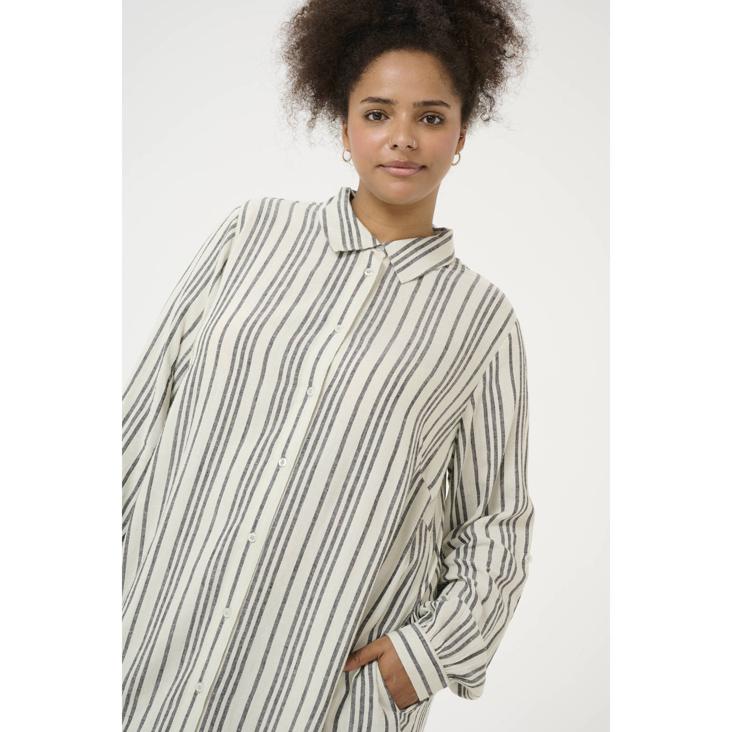 Kaffe Curve linnen blousejurk ecru