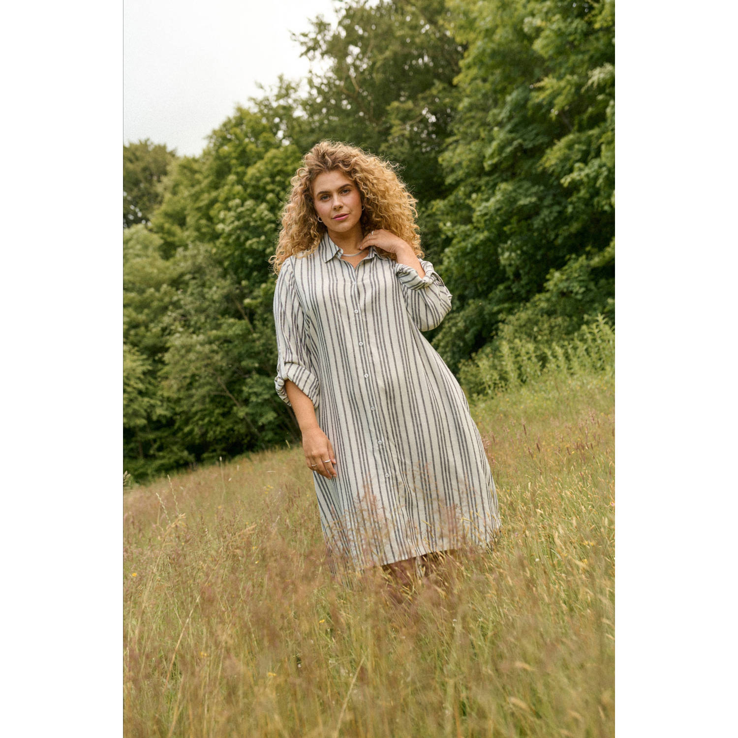 Kaffe Curve linnen blousejurk ecru
