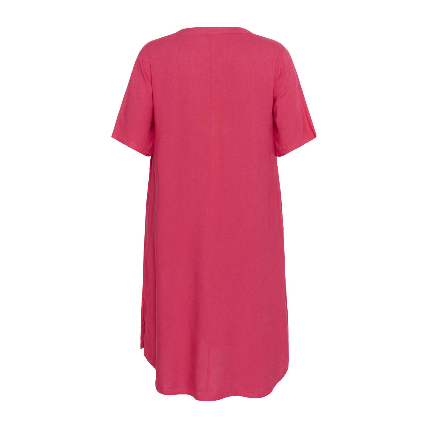 Kaffe Curve linnen midi jurk roze