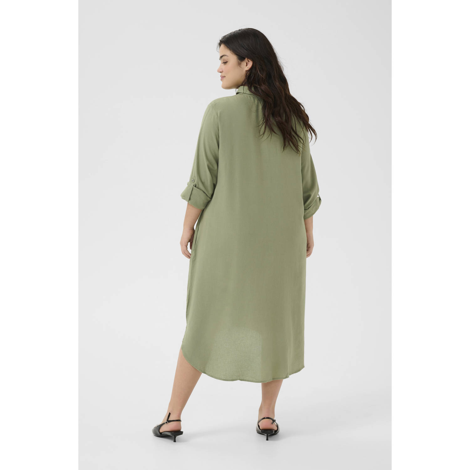 Kaffe Curve linnen blousejurk groen