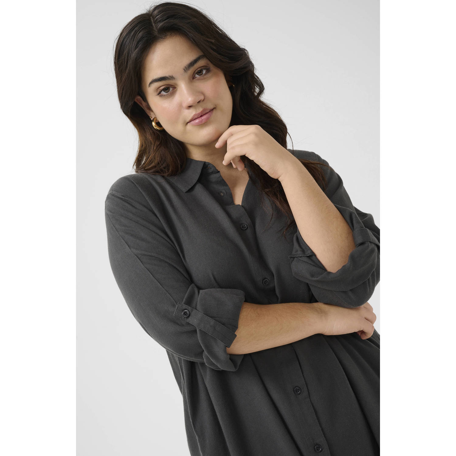 Kaffe Curve blousejurk antraciet