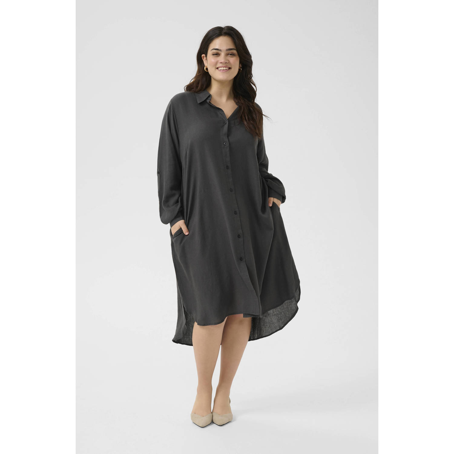 Kaffe Curve blousejurk antraciet