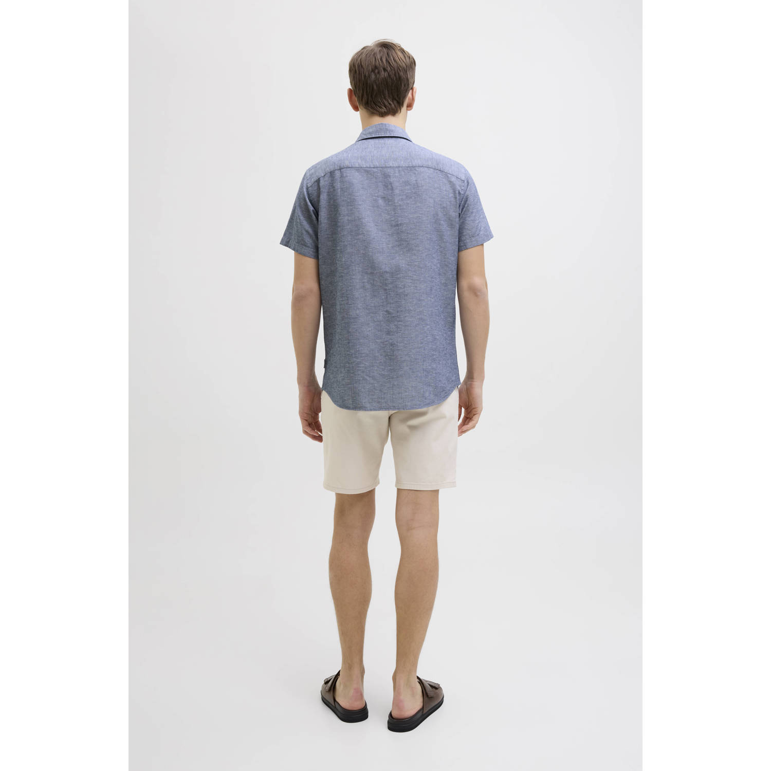 JJ REBEL casual overhemd grijsblauw