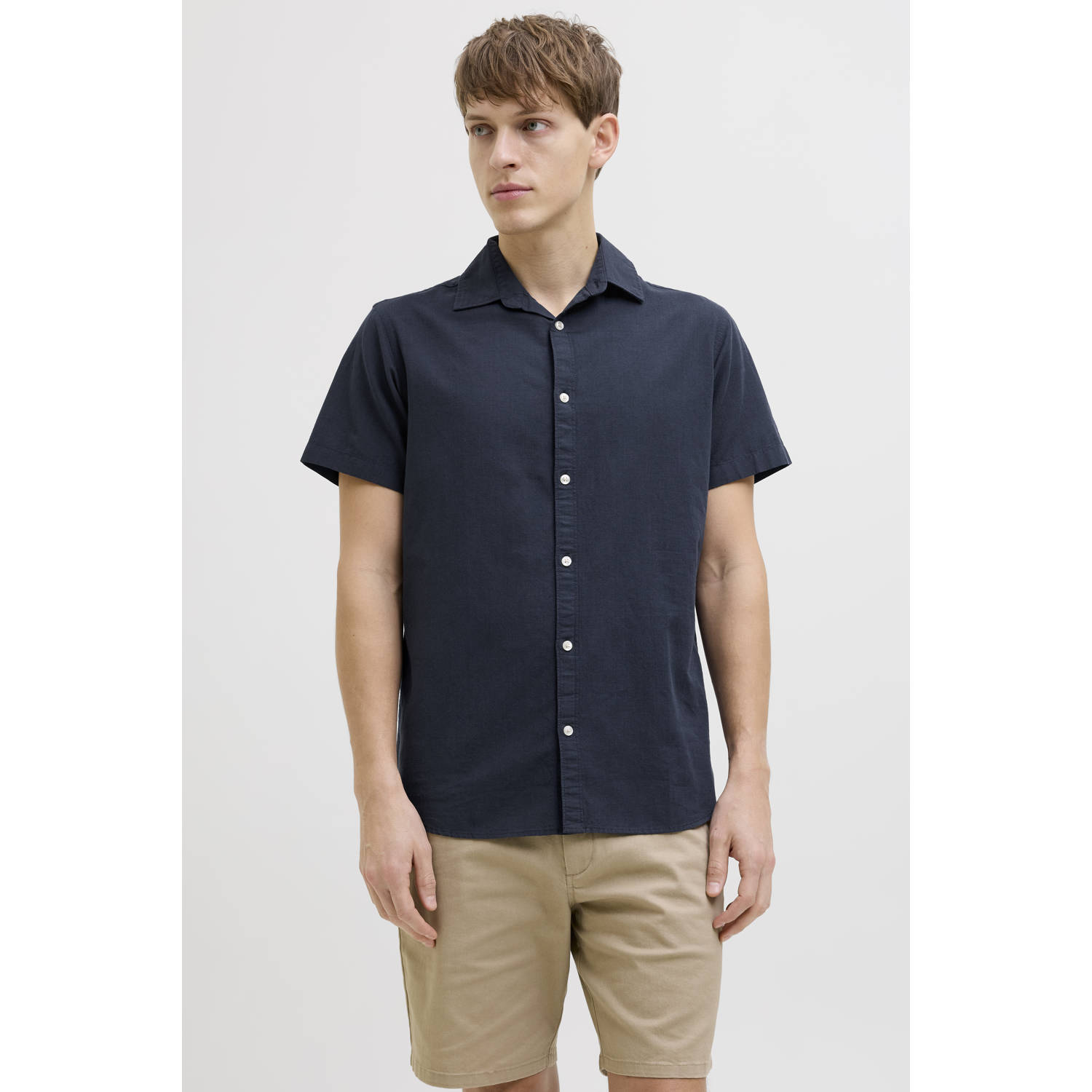 JJ REBEL casual overhemd donkerblauw