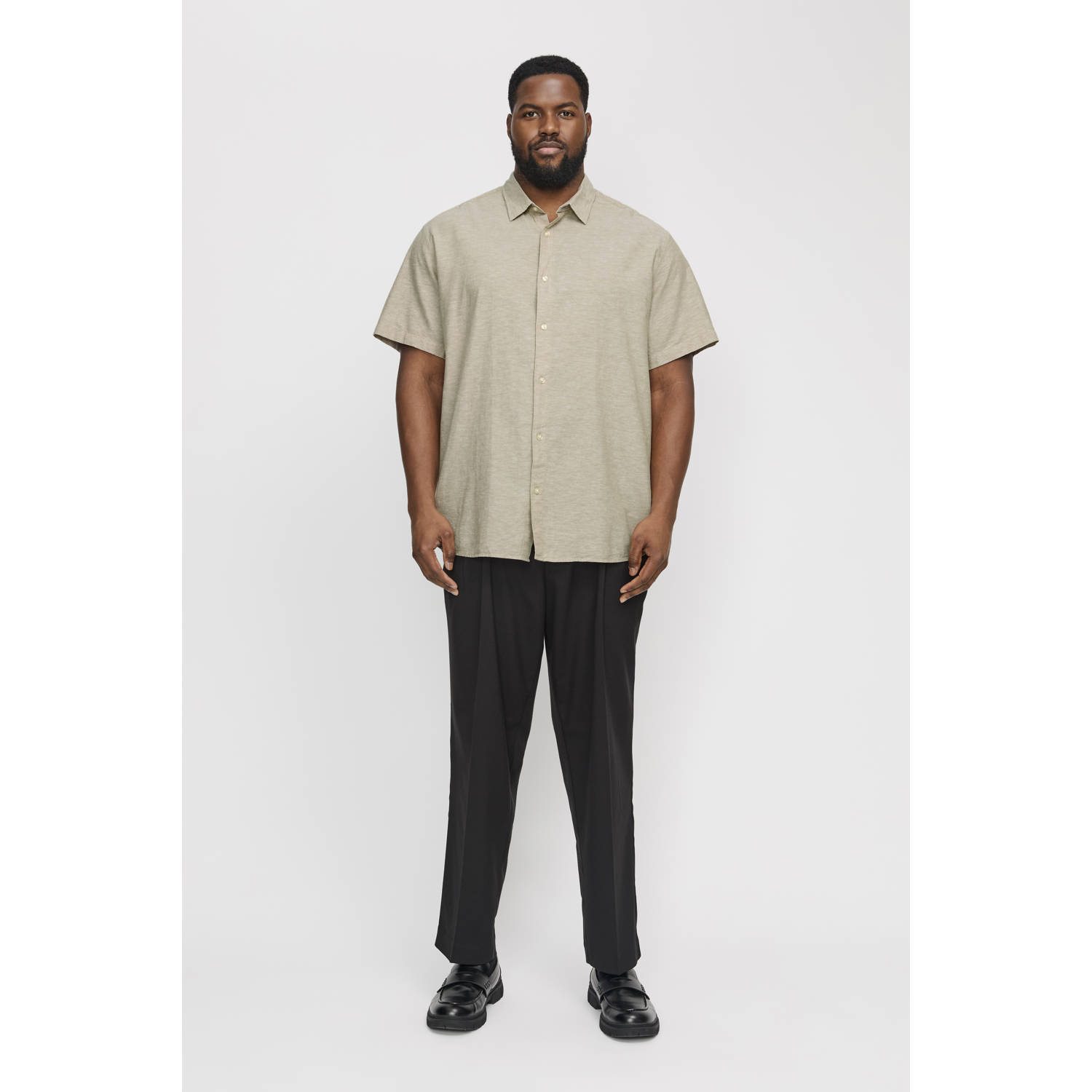 JACK & JONES PLUS SIZE casual overhemd beige