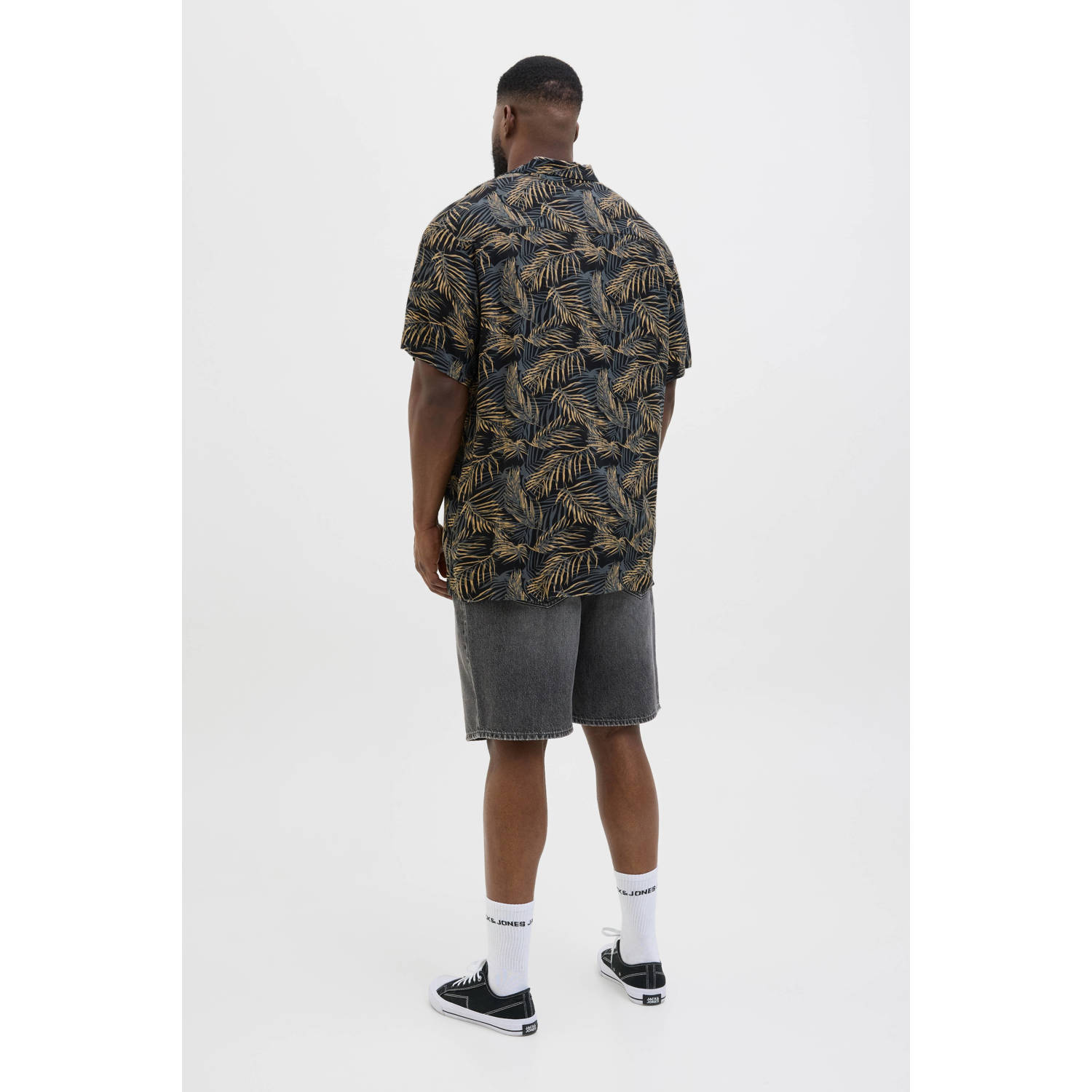 JACK & JONES PLUS SIZE casual overhemd zwart
