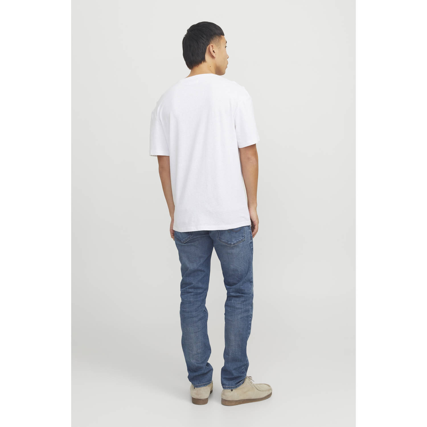 JACK & JONES JEANS INTELLIGENCE tapered fit jeans JJIMIKE JJORIGINAL blue denim