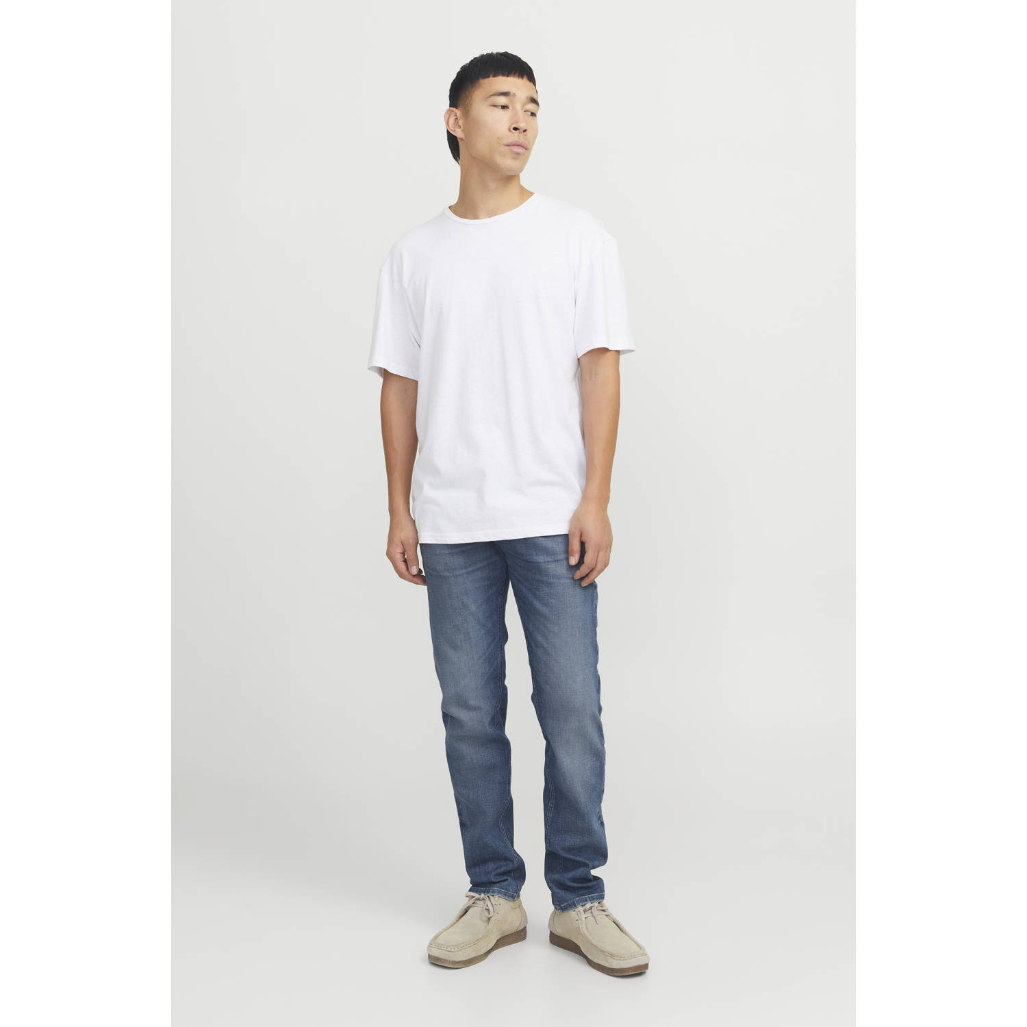 JACK & JONES JEANS INTELLIGENCE tapered fit jeans JJIMIKE JJORIGINAL blue denim