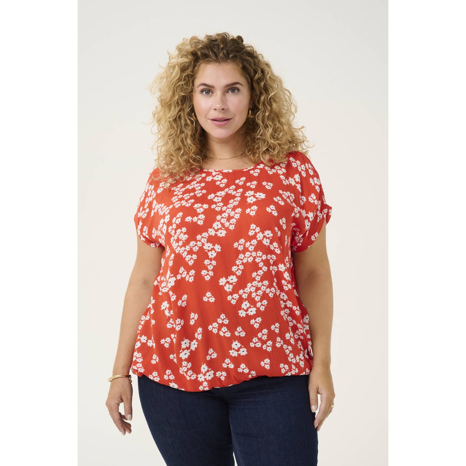 Kaffe Curve blousetop oranje