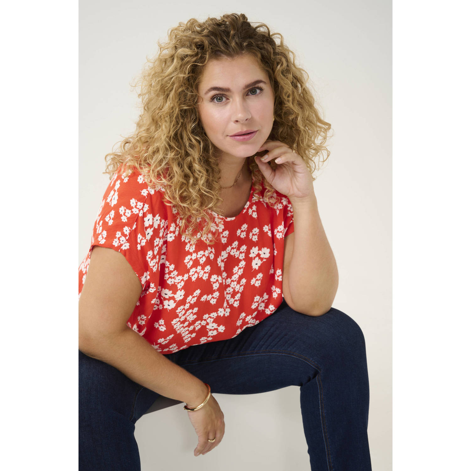 Kaffe Curve blousetop oranje