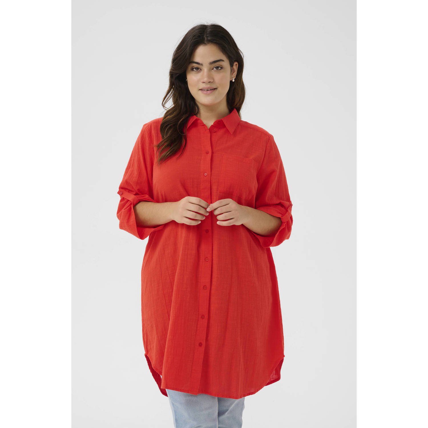 Kaffe Curve tuniek oranje