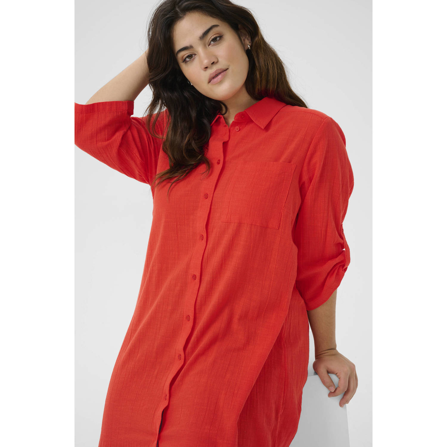 Kaffe Curve tuniek oranje