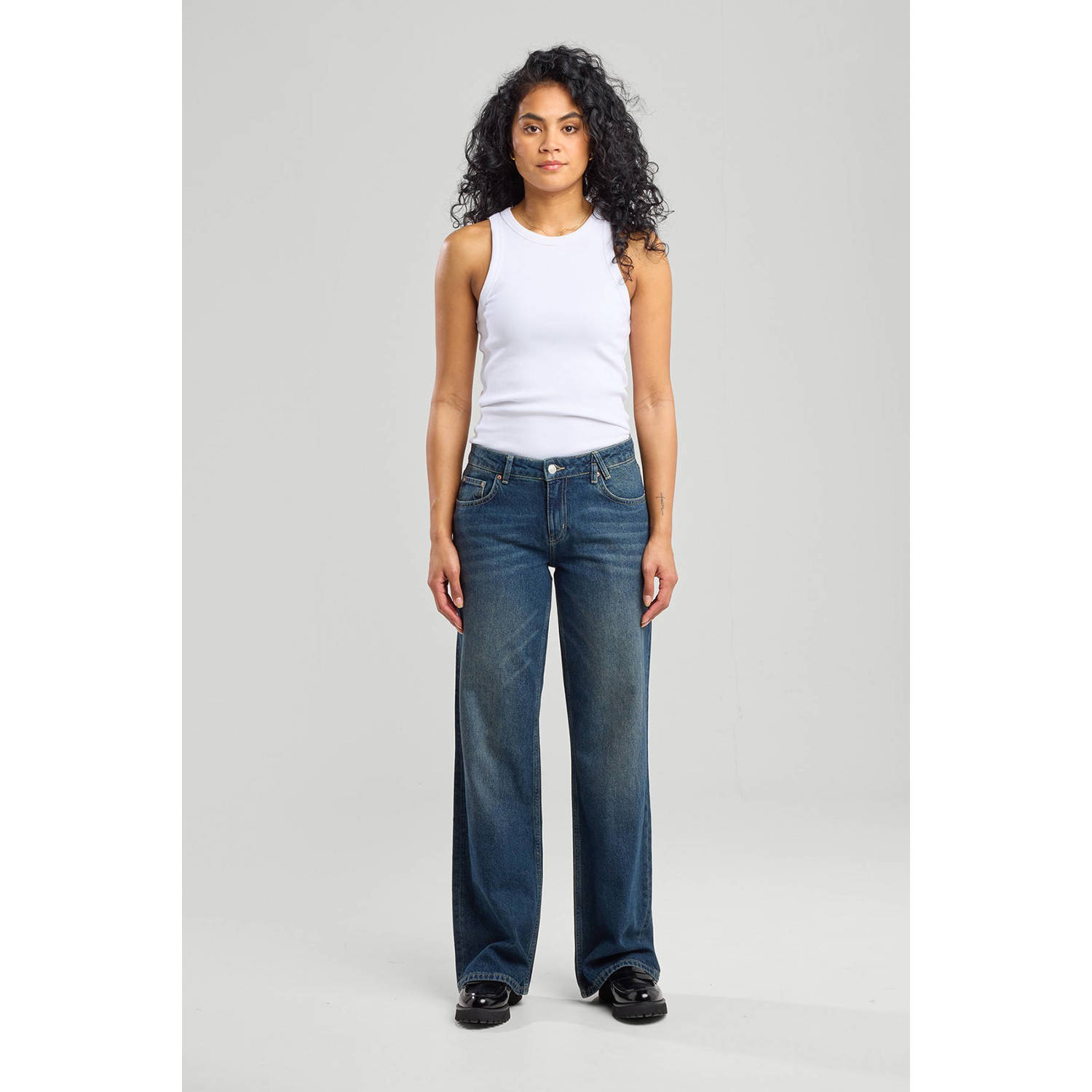 America Today wide leg jeans dark blue denim