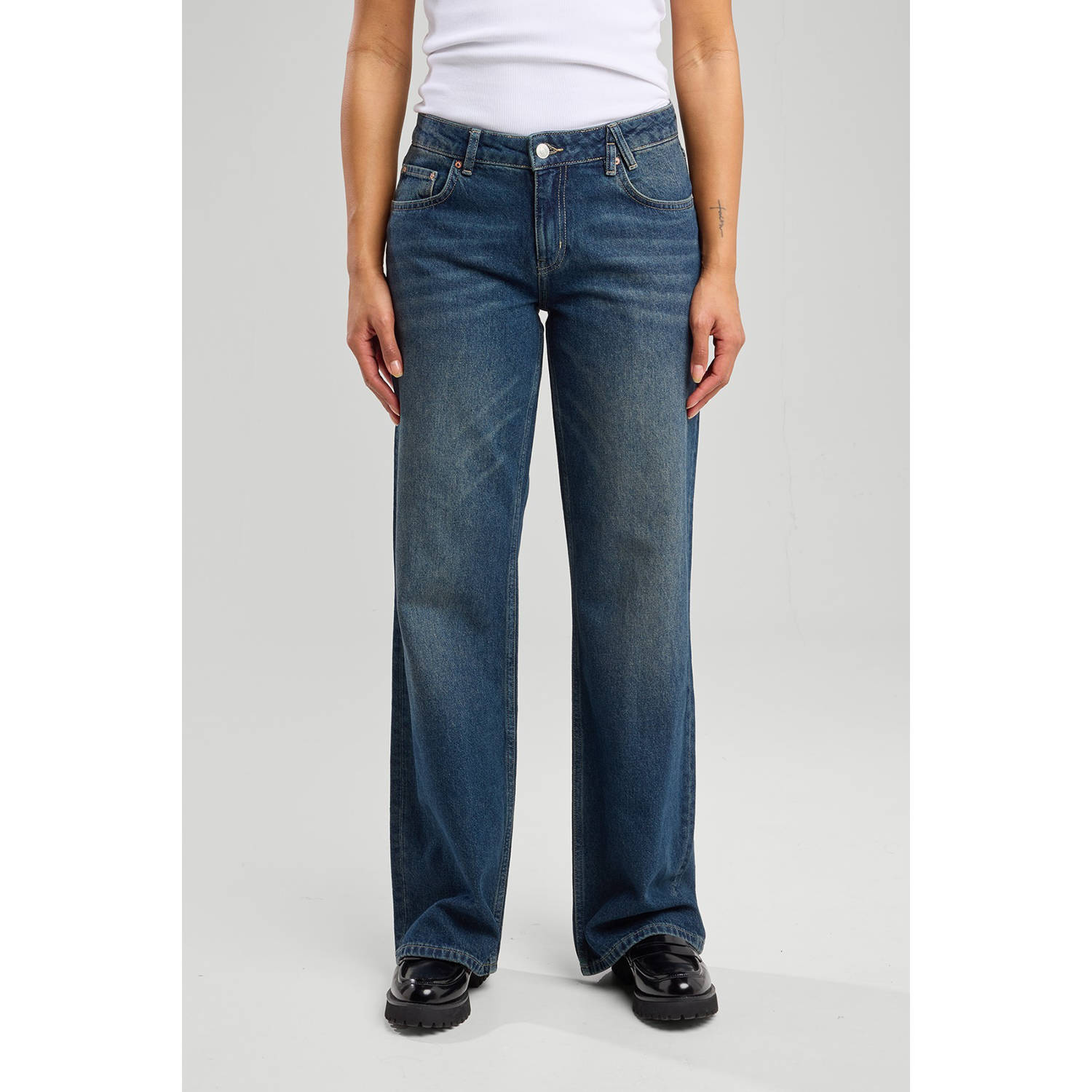 America Today wide leg jeans dark blue denim