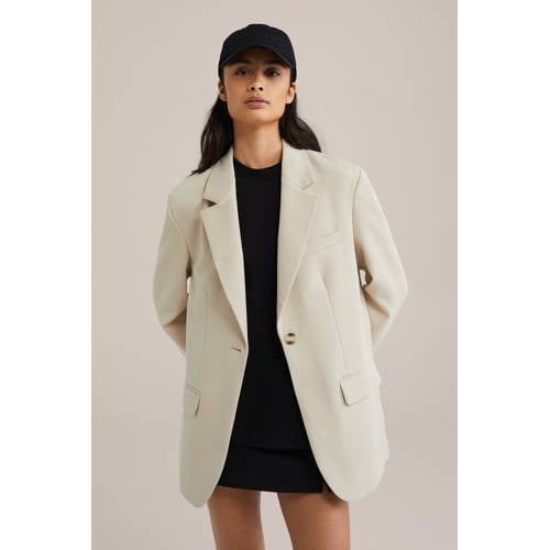 WE Fashion oversized blazer beige afbeelding
