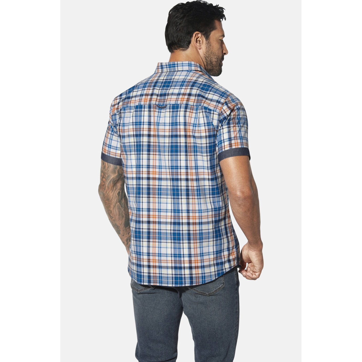 Jan Vanderstorm casual overhemd WIKTHOR Plus Size blauw