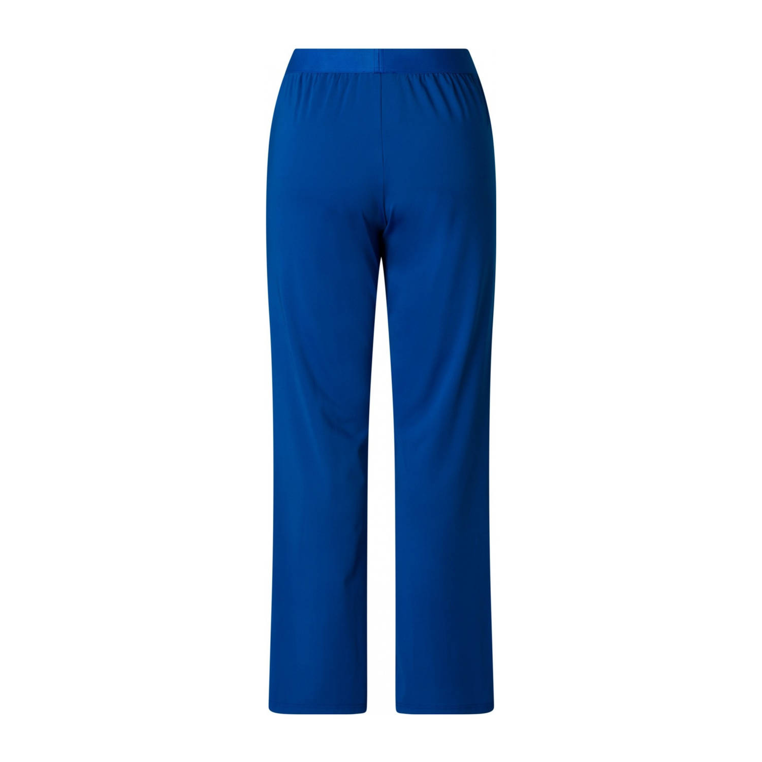 Ivy Beau travelstof straight regular waist broek blauw