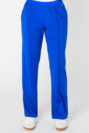 travelstof straight regular waist broek blauw
