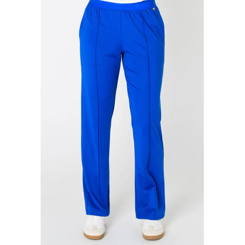 Ivy Beau travelstof straight regular waist broek blauw afbeelding