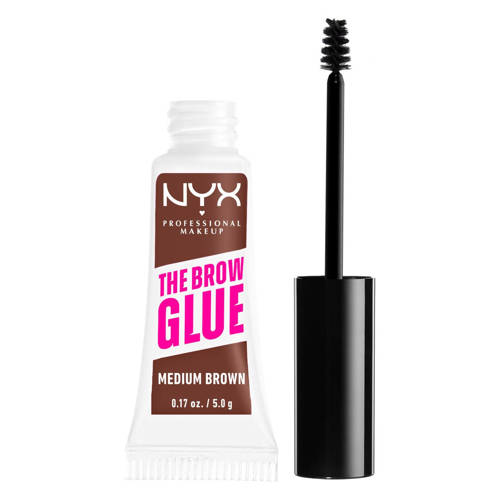 NYX Professional Makeup The Brow Glue - Dark Brown - Wenkbrauw Gel 16u langhoudend - Donkerbruin afbeelding