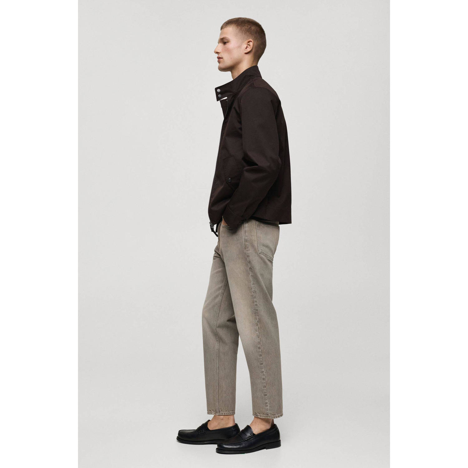 Mango Man tapered jeans changeant grijs